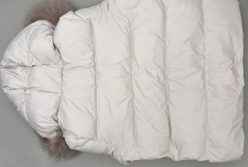 Cream M Fur Trim Puffer
