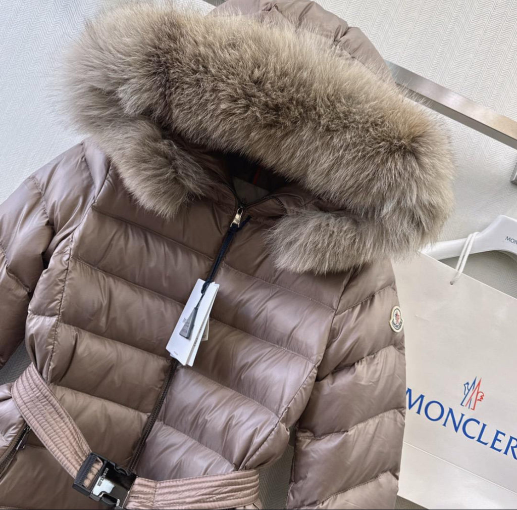 Brown M Fur Trim Puffer