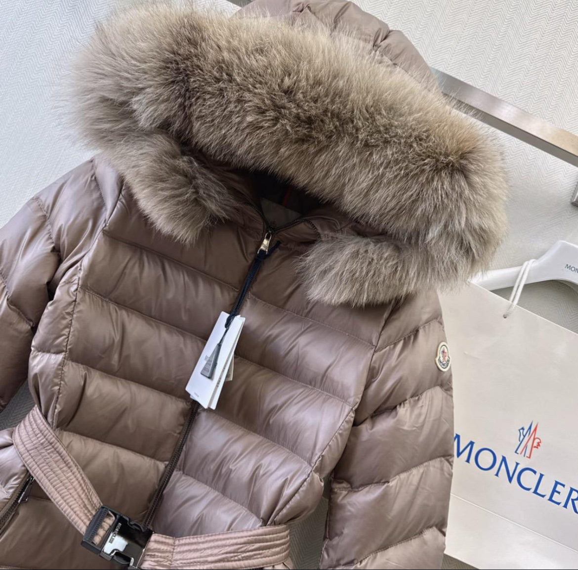 Brown M Fur Trim Puffer