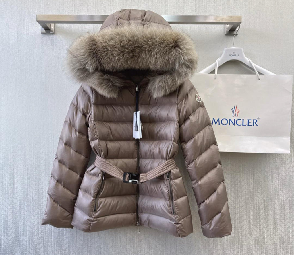 Brown M Fur Trim Puffer