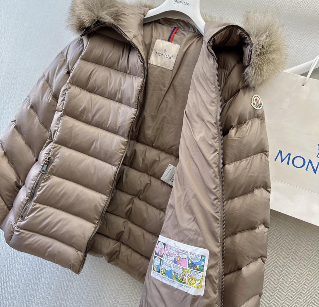 Brown M Fur Trim Puffer