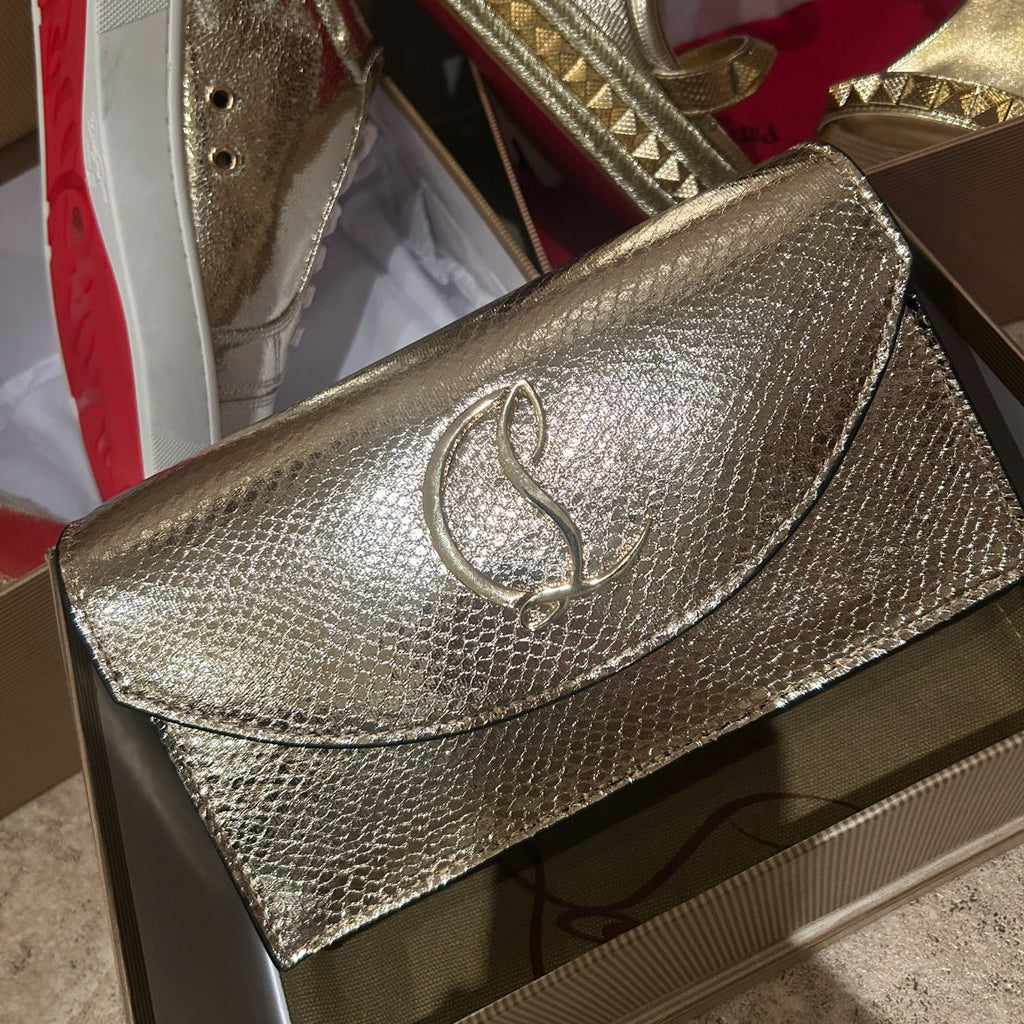 Gold LB Shoes N Bag Set
