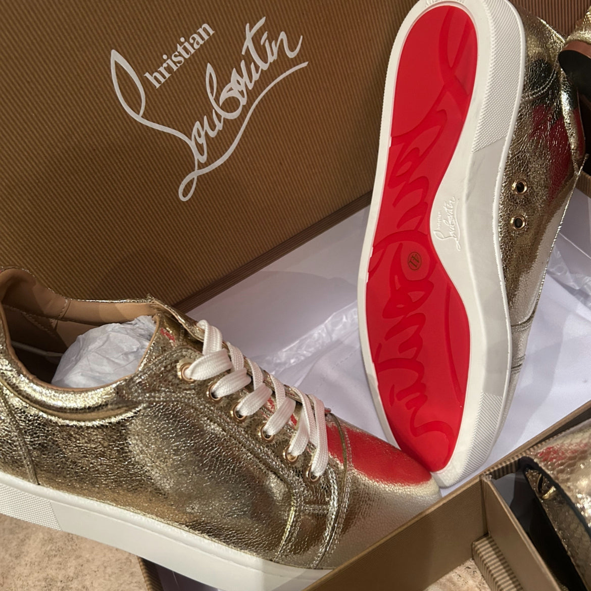 Gold LB Shoes N Bag Set